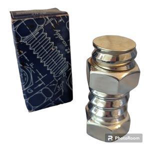 VTG Avon Silver Big Bolt Deep Woods After Shave Glass Decanter 2oz Empty Boxed